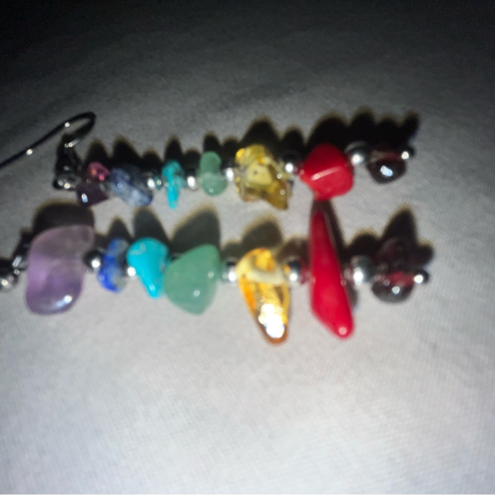 Gemstone Earrings Rainbow Amethyst Lapis Jade, Turquoise Citrine etc

New